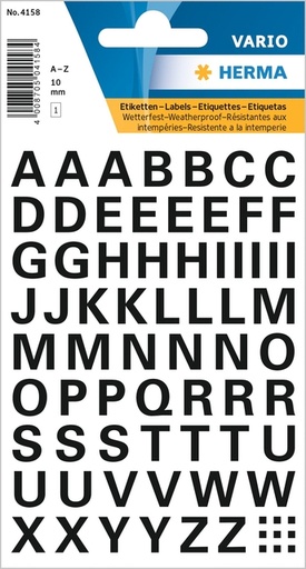 [818061] Etiket HERMA 4158 10mm letters A-Z zwart