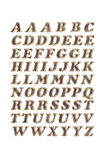[818181] Etiket HERMA 4192 8mm letters A-Z goudfolie 61stuks