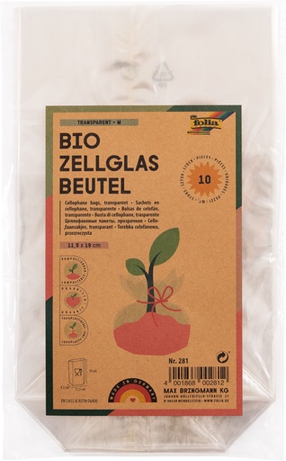 [820344] Cellofaanzak Folia 115x190mm 10 stuks transparant