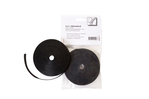 [820494] Klittenband Office kabelbinder 2-in 1 13mmx10m zwart