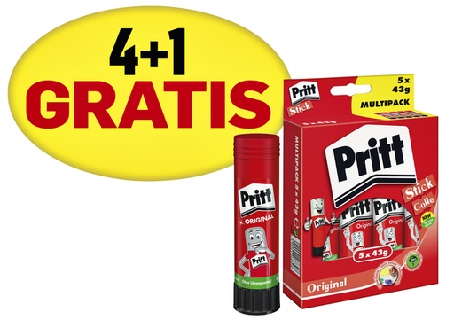 [836014] Lijmstift Pritt Stick Original 43gr promopack 4+1 gratis