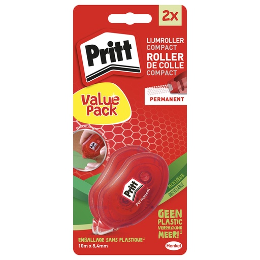 [836074] Lijmroller Pritt Compact permanent 2e halve prijs op blister