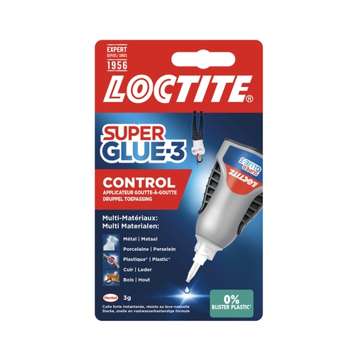 [836220] Secondelijm Loctite Control tube 3 gram op blister