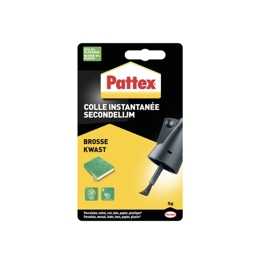 [836233] Secondelijm Pattex met kwast flacon 5 gram op blister