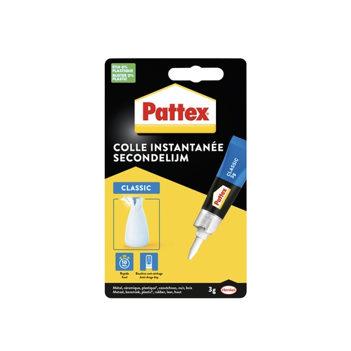[836234] Secondelijm Pattex Classic tube 3gram op blister
