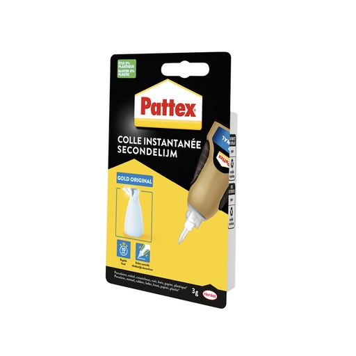 [836237] Secondelijm Pattex Gold original tube 3gram op blister