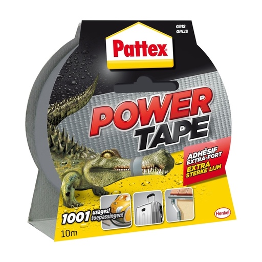 [836331] Plakband Pattex Power Tape 50mmx10m grijs