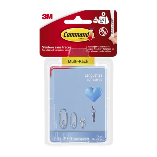 [836340] Bevestigingsstrip Command 16 stuks transparant