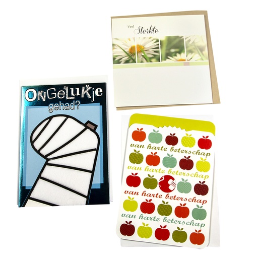 [874044] Wenskaart Paperclip beterschap navulset à 12 stuks