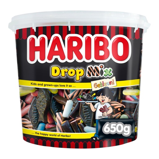 [890212] Drop Haribo mix gekleurd 650 gram