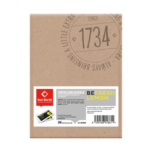 [890567] Verfrissingsdoekje van Oordt BeFresh citroen 240x1st
