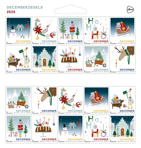 [890718] Decemberzegel Nederland 2025 vel à 20 stuks