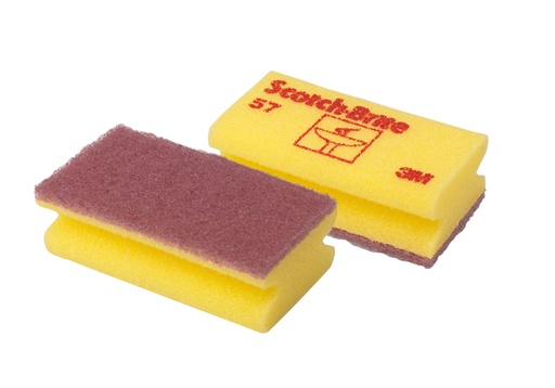 [891618] Schuurspons Scotch-Brite delicate oppervlakken 70x130mm geel 10 stuks