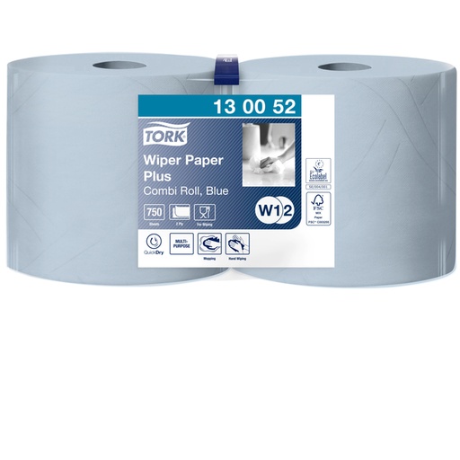 [892120] Poetspapier Tork W2 Plus Premium 2-laags 750 vel blauw 130052