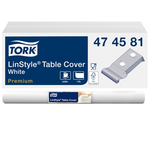 [892259] Tafellaken Tork Linstyle Premium 120cmx20m wit 474581