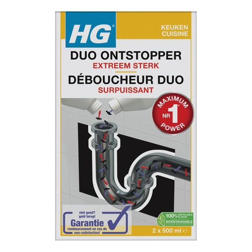 [897219] Afvoerontstopper HG keuken Duo 2x500ml