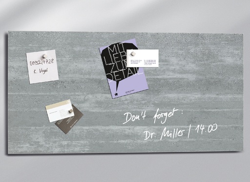 [920019] Glasbord Sigel magnetisch 910x460x15mm beton design