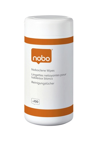 [920283] Whiteboard reinigingsdoekjes Nobo pot met 100 stuks