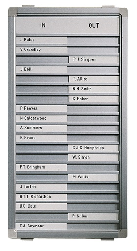 [921053] Aan-afwezigheidsbord Legamaster 770x260mm 30 namen