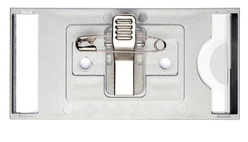 [921291] Badge Durable 8543 classic met combiklem 34x74mm zilvergrijs