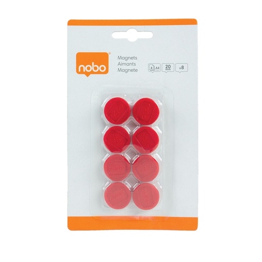 [921902] Magneet Nobo 20mm rood 8 stuks