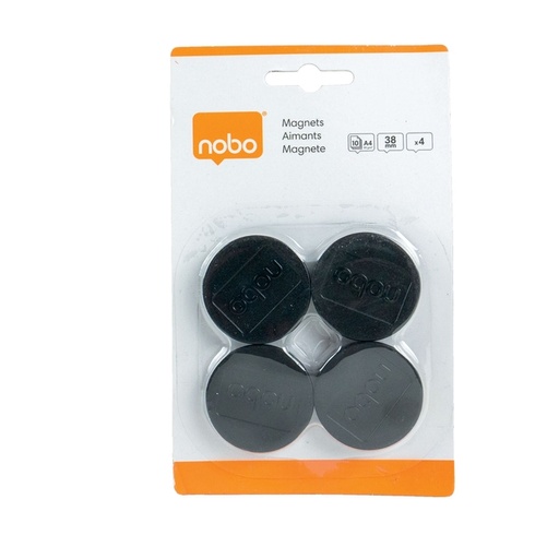 [921907] Magneet Nobo 38mm zwart 4 stuks
