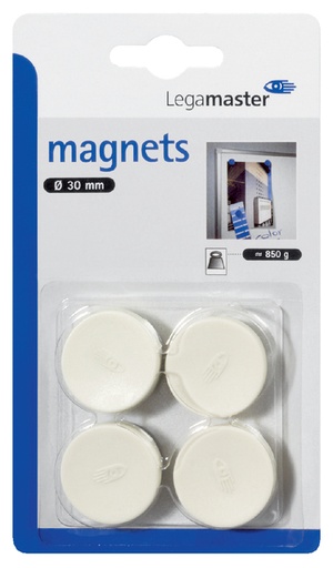[921950] Magneet Legamaster 30mm 850gr wit 4 stuks