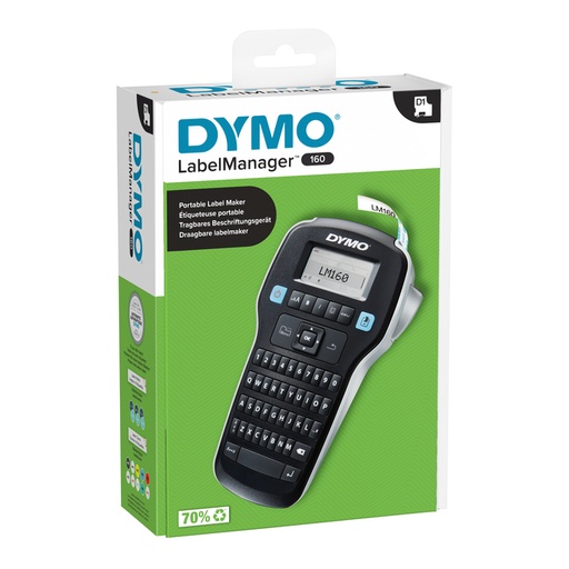 [930137] Labelprinter Dymo LabelManager 160 draagbaar qwerty 12mm zwart