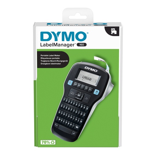 [930138] Labelprinter Dymo LabelManager 160 draagbaar azerty 12mm zwart