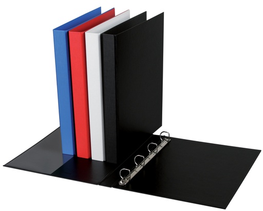 [268809] Ringband Quantore A4 4-rings D-mech 20mm PP zwart