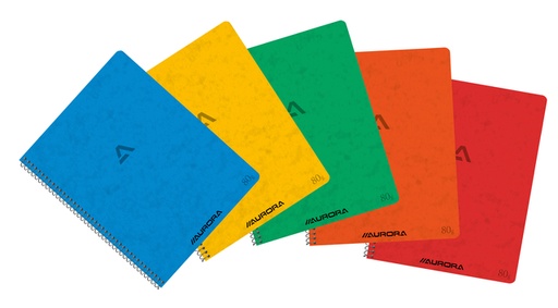 [011328] Schrift Aurora 210x165mm lijn 120 pagina's 80gr assorti
