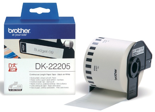 [930506] Etiket Brother DK-22205 doorlopend 62mm 1 rol á 30m wit