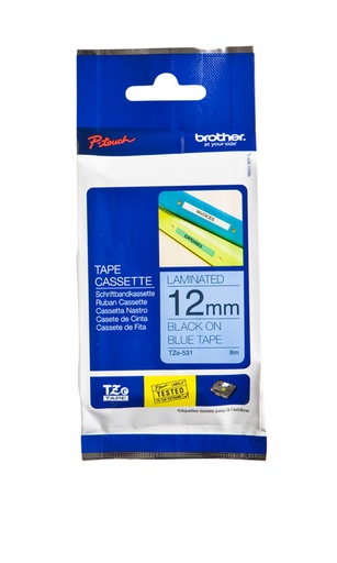 [930989] Labeltape Brother P-touch TZe-531 standaard 12mm zwart op blauw