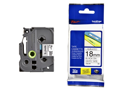[931001] Labeltape Brother P-touch TZe-241 standaard 18mm zwart op wit