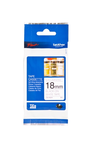 [931021] Labeltape Brother P-touch TZe-N241 ongelamineerd 18mm zwart op wit