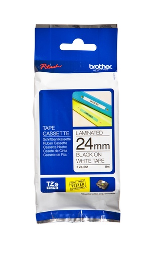 [931022] Labeltape Brother P-touch TZe-251 standaard 24mm zwart op wit