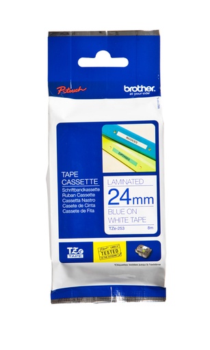 [931023] Labeltape Brother P-touch TZe-253 standaard 24mm blauw op wit