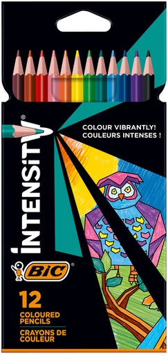 [960641] Kleurpotloden Bic Intensity assorti etui  à 12 stuks