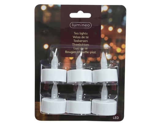 [960971] Theelicht LED Lumineo 6 stuks