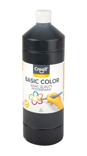 [1000008] Plakkaatverf Creall basic zwart 1000ml
