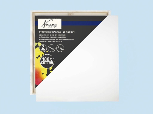 [1000355] Canvas Nassau fine art 20x20cm 100% katoen 2 stuks