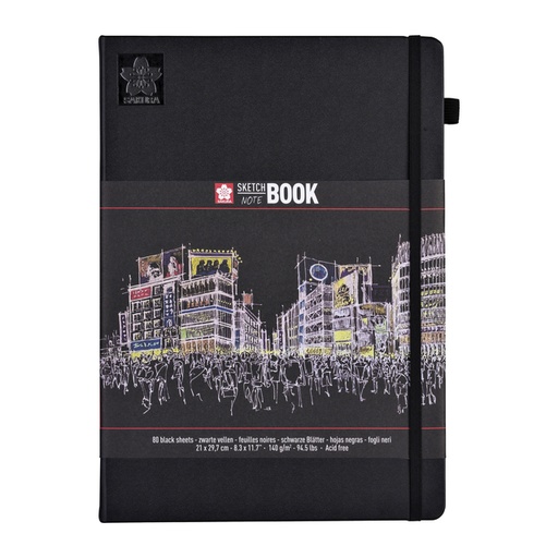 [1385324] Schetsboek Sakura 80 zwarte vellen 140gr 210x297mm zwart