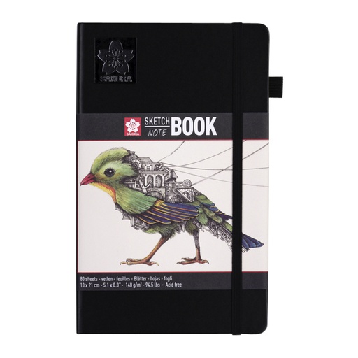 [1385329] Schetsboek Sakura 80 witte vellen 140gr 130x210mm zwart