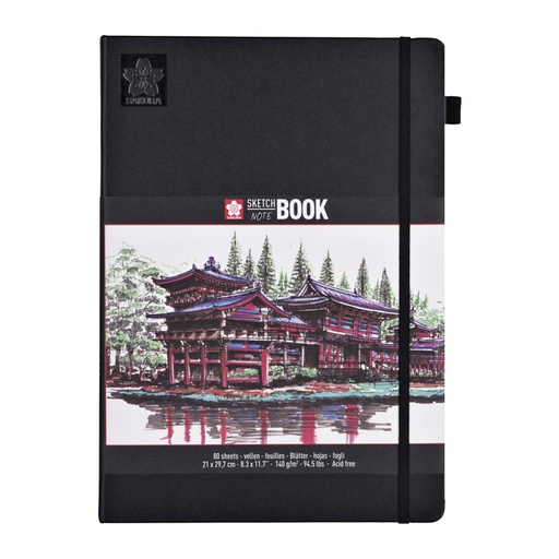 [1385331] Schetsboek Sakura 80 witte vellen 140gr 210x297mm zwart