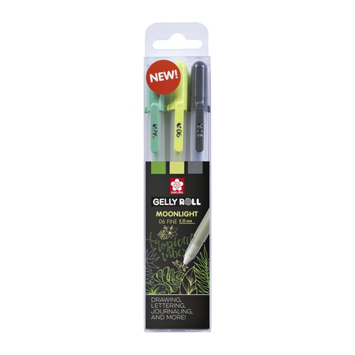 [1385334] Gelschrijver Sakura Gelly Roll Moonlight 06 botanic set à 3 kleuren