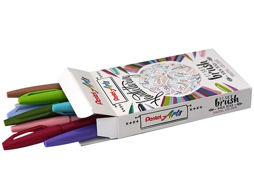 [1385349] Brushpen Pentel Sign SES15C pastel assorti doos à 12 stuks