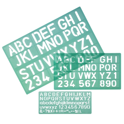 [1385380] Lettersjabloon Linex hoofletters/letters/cijfers set á 3 stuks