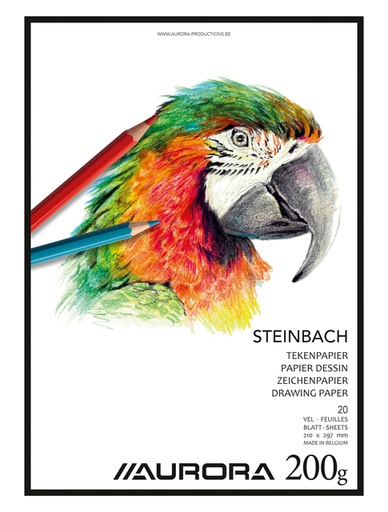 [1385449] Tekenblok Aurora A4 20 vel 200 gram Steinbach papier