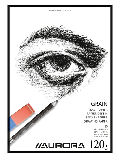[1385455] Tekenblok Aurora A4 20 vel 120 gram Grain papier