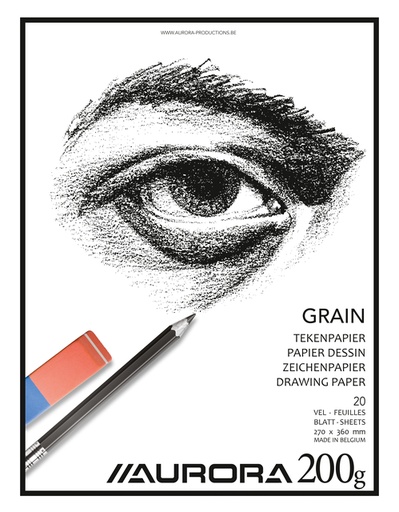 [1385456] Tekenblok Aurora 27x36cm 20 vel 200 gram Grain papier